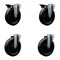 Service Caster 6'' Phenolic Wheel Swivel Bolt Hole Caster Set with 2 Posi Lock Brakes, 4PK SCC-BH20S615-PHR-PLB-2-S-2 - alternate 1